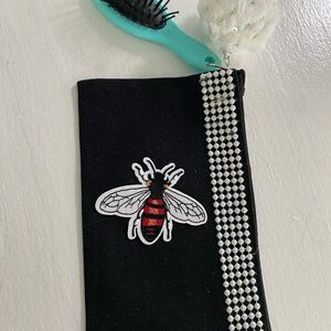Black Bee Embroidered Pouch